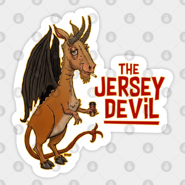 The Jersey Devil Sticker by mcillustrator